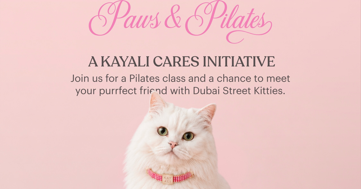 KAYALI Cares Brings Cat Adoption to a Dubai Pilates Class KAYALI Cares Brings Cat Adoption to a Dubai Pilates Class