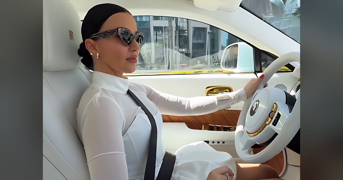 Kasia Vuorinen Is A Vision Driving Her Queenly Car In White Kasia Vuorinen Is A Vision Driving Her Queenly Car In White